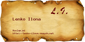 Lenko Ilona névjegykártya